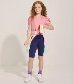 Online Girls Pink Sachet Twisted Sleeve Tee Tops