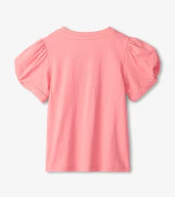 Online Girls Pink Sachet Twisted Sleeve Tee Tops