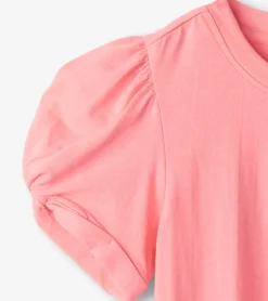 Online Girls Pink Sachet Twisted Sleeve Tee Tops