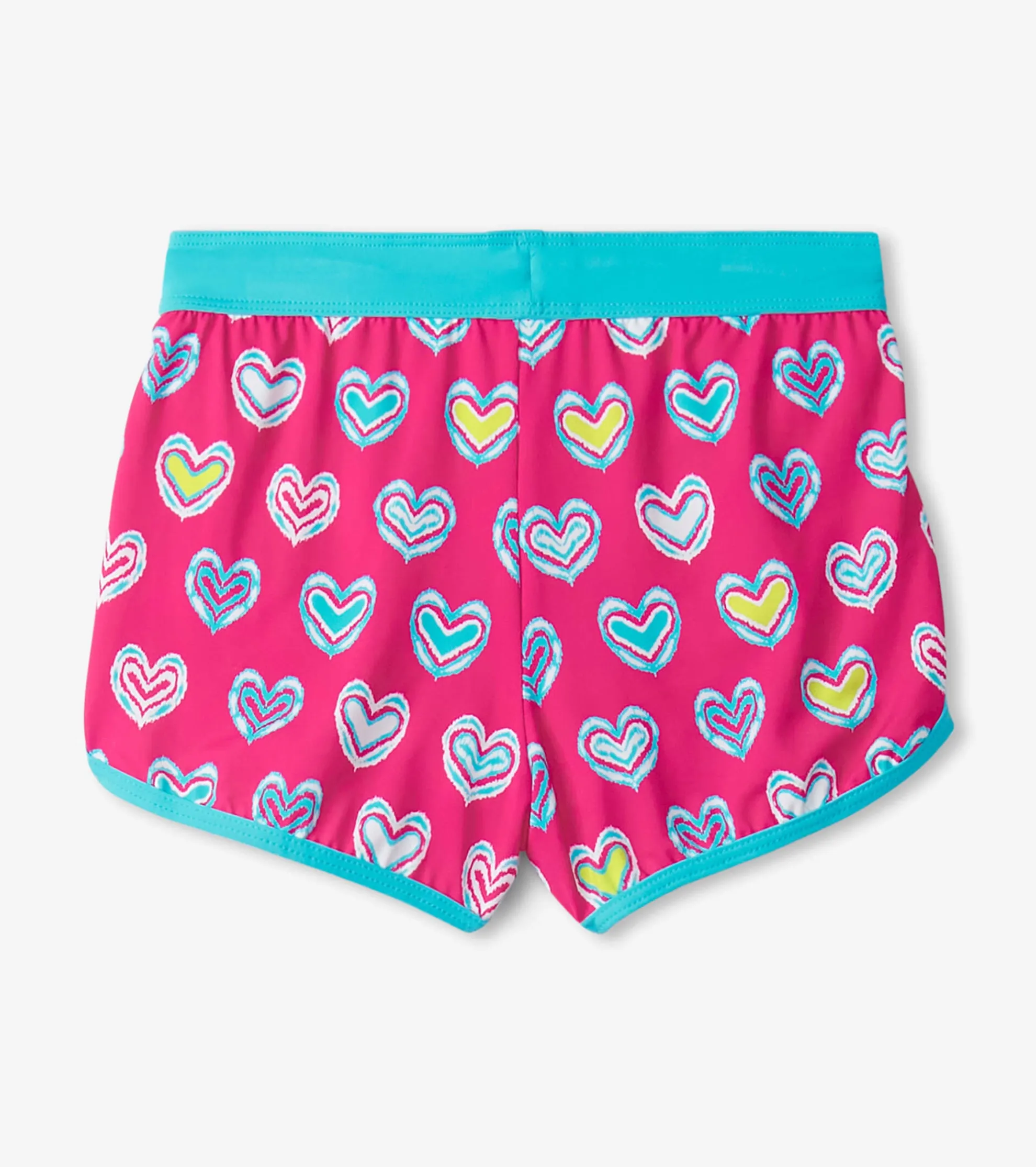 Girls Pink Shibori Swim Shorts Swimwear|Swimwear