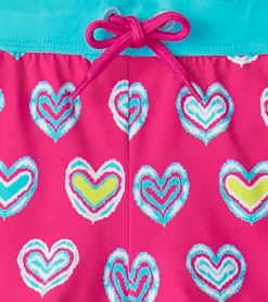Girls Pink Shibori Swim Shorts Swimwear|Swimwear
