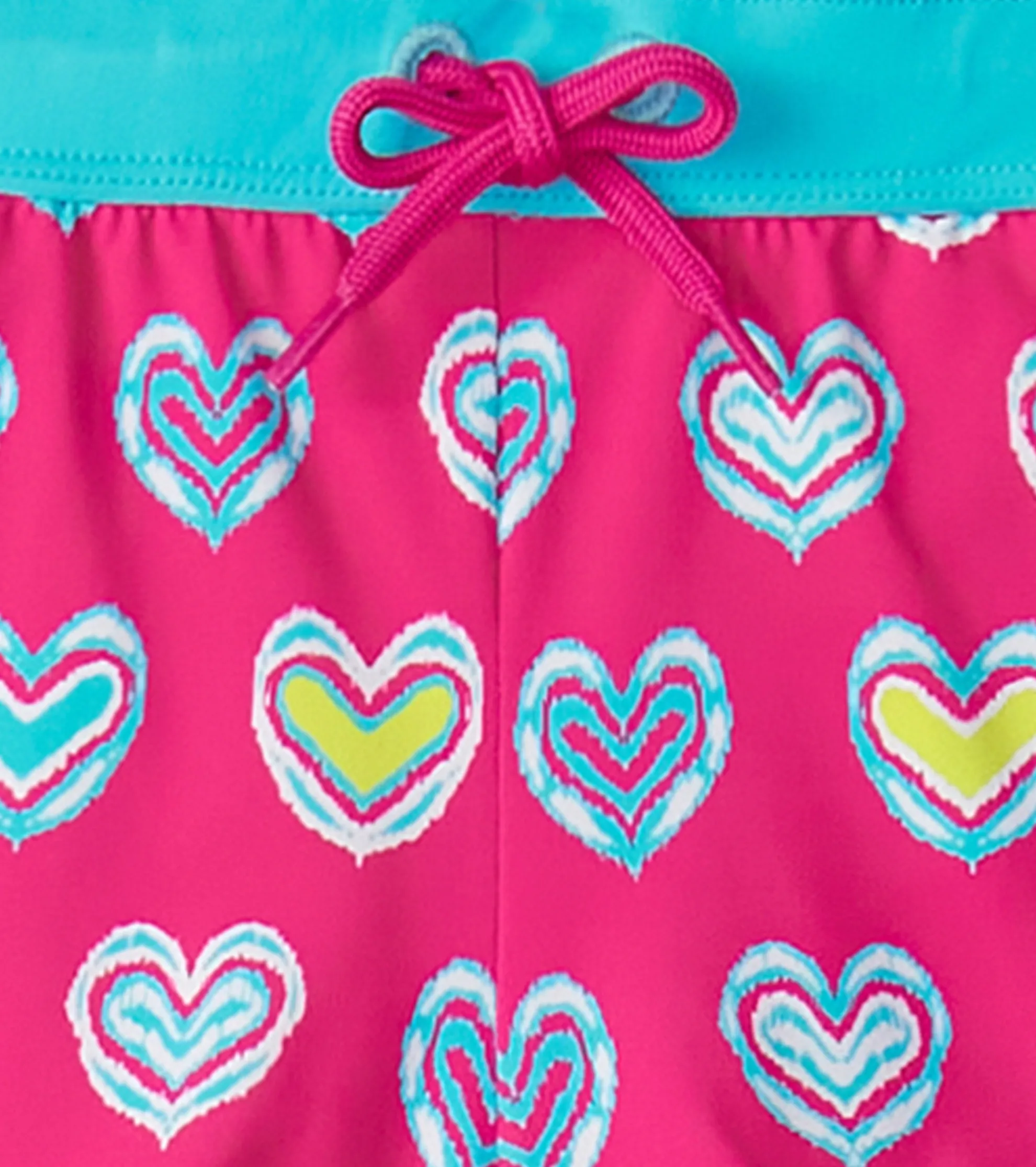 Girls Pink Shibori Swim Shorts Swimwear|Swimwear