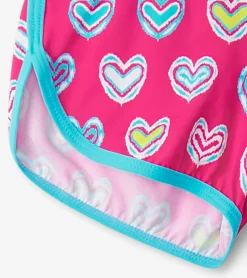 Girls Pink Shibori Swim Shorts Swimwear|Swimwear