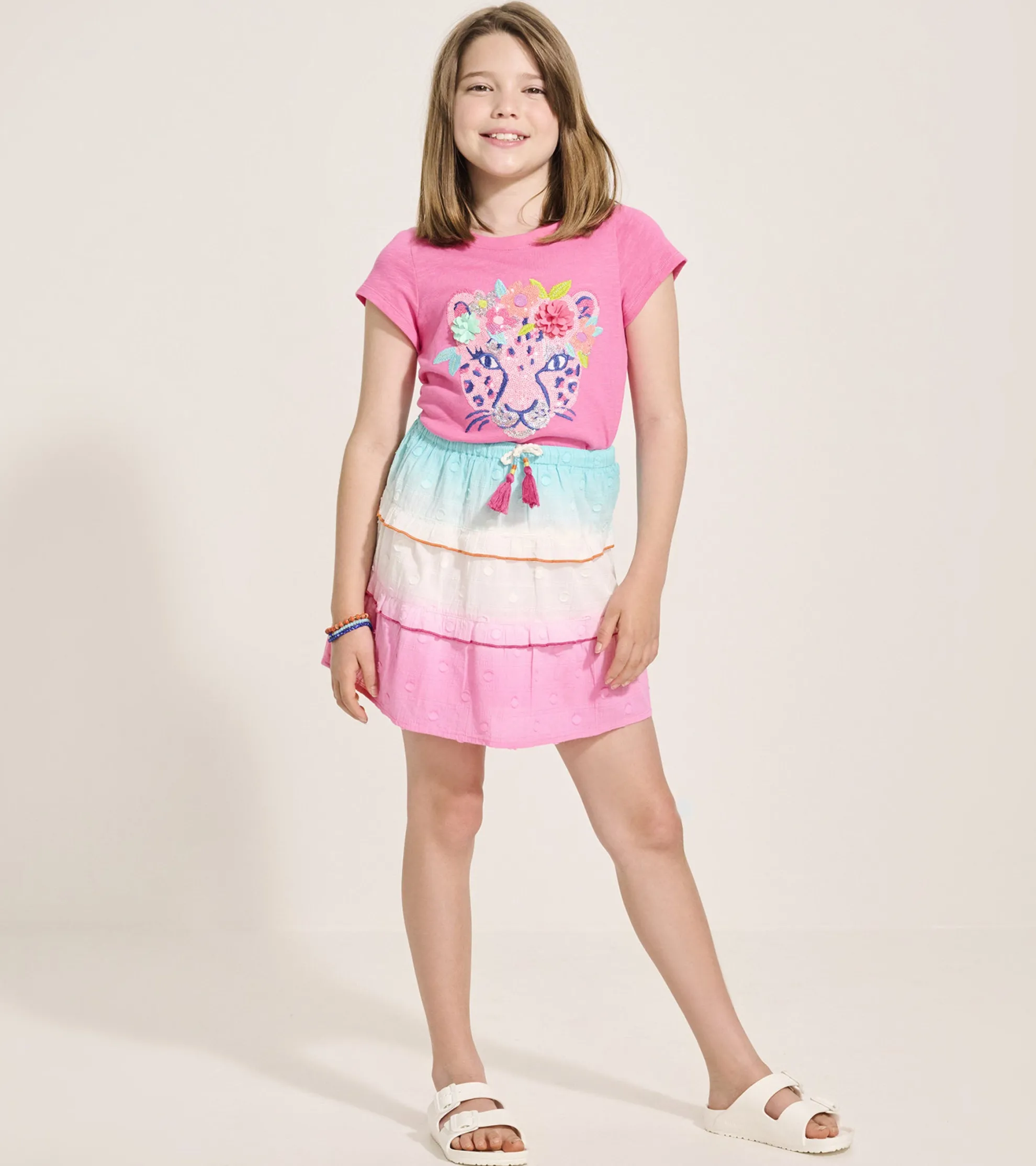 Sale Girls Pretty Cheetah Graphic Tee Tops