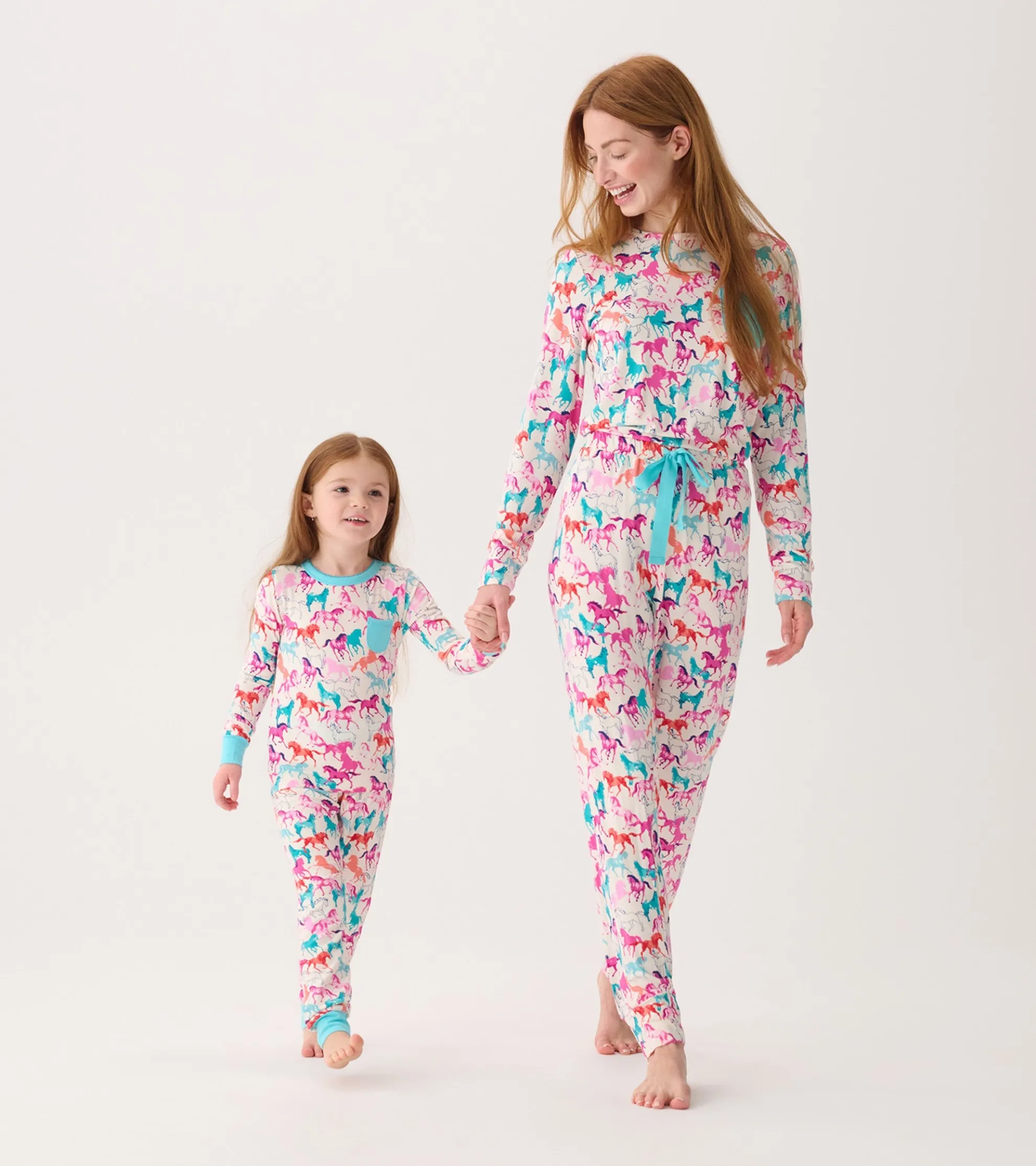 Sale Girls Pretty Horses Bamboo Pajama Set Sleepwear|Sleepwear