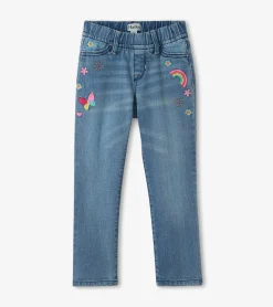 Clearance Girls Pretty Patches Stretch Jeans Bottoms