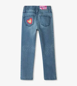 Clearance Girls Pretty Patches Stretch Jeans Bottoms
