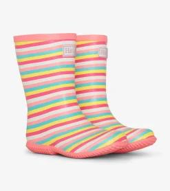 Outlet Girls Pretty Stripes Packable Rain Boots Rainwear|Rainwear