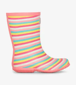 Outlet Girls Pretty Stripes Packable Rain Boots Rainwear|Rainwear