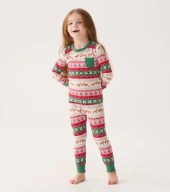 Discount Girls Puppy Hearts Fair Isle Bamboo Pajama Set Sleepwear|Sleepwear