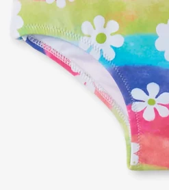 Hot Girls Rainbow Flower Gathered Swimsuit Swimwear|Swimwear