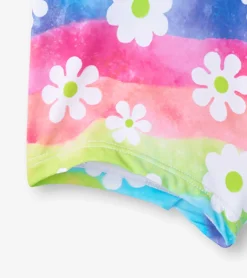 Girls Rainbow Flower Two-Piece Crop Top Bikini Set Swimwear|Swimwear