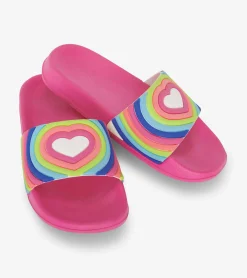 Clearance Girls Rainbow Heart Slides Swimwear|Swimwear