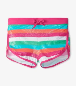 Best Girls Rainbow Palm Swim Shorts Swimwear|Swimwear