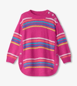 Girls Rainbow Stripes Sweater Tunic Sweaters
