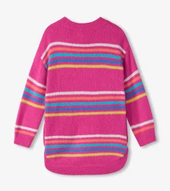 Girls Rainbow Stripes Sweater Tunic Sweaters