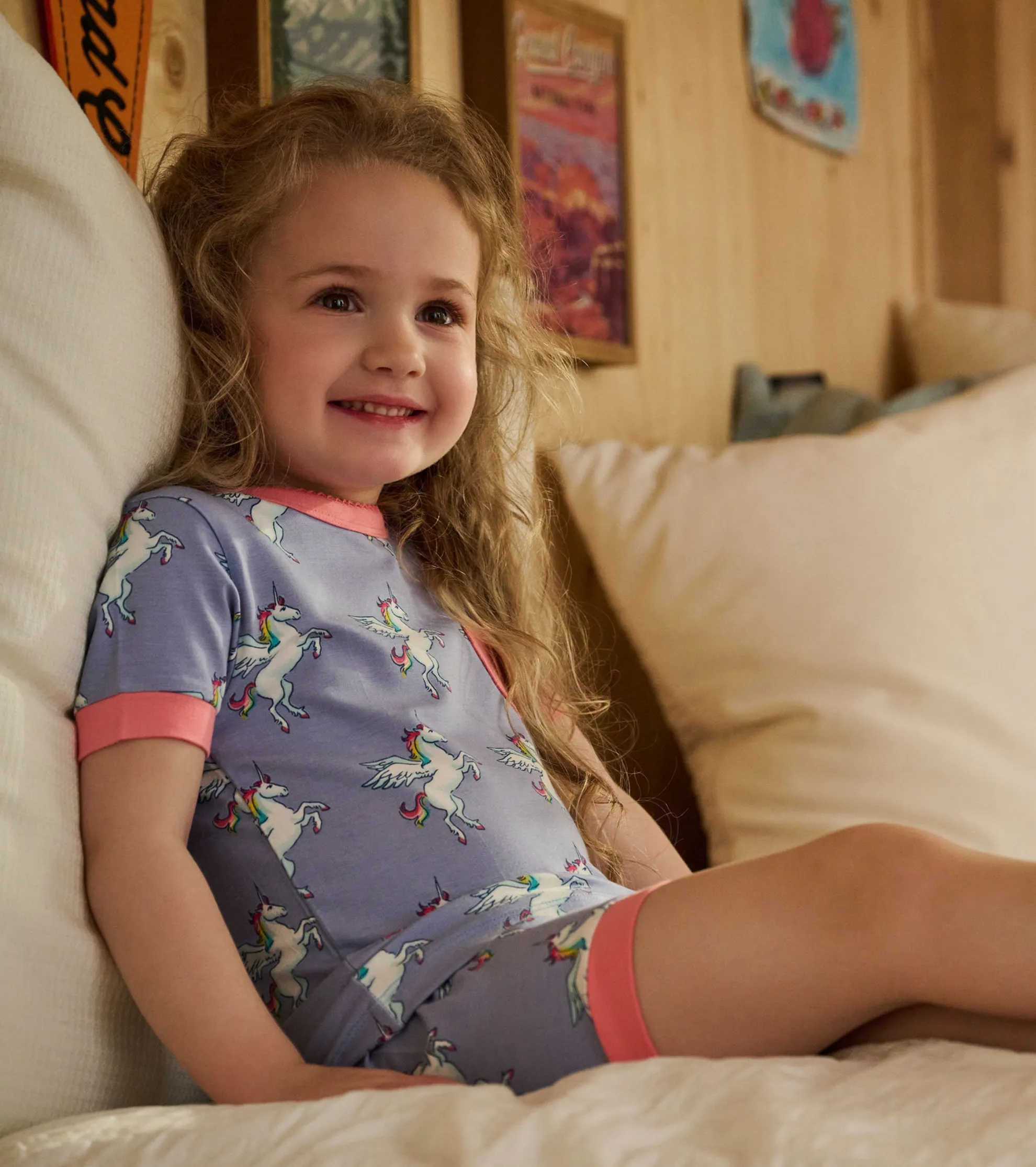 Outlet Girls Rainbow Unicorn Bamboo Short Pajama Set Sleepwear|Sleepwear