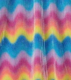 Discount Girls Rainbow Wave Pleated A-Line Dress Dresses