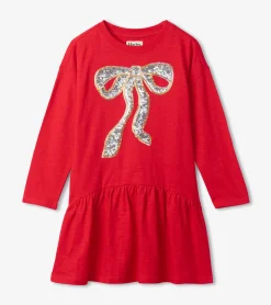 Sale Girls Red Holiday Bow Party Dress Dresses