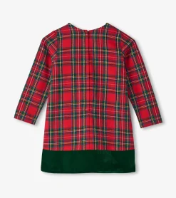 Outlet Girls Red Plaid A-Line Dress Dresses