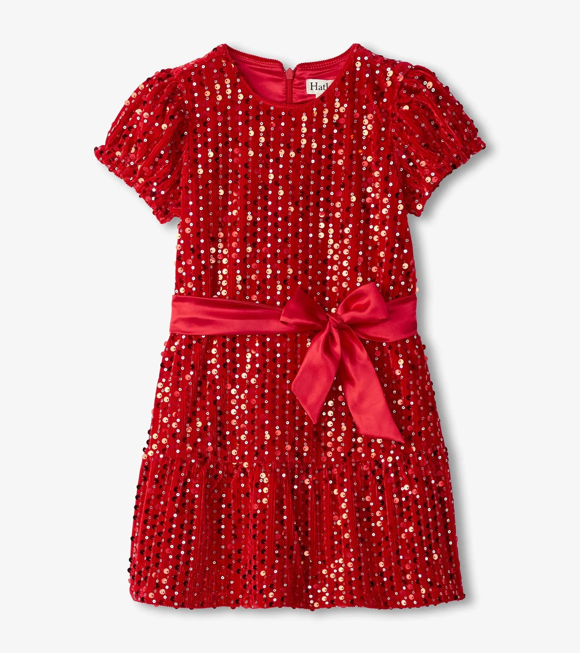Sale Girls Red Sequins Velvet Dress Dresses