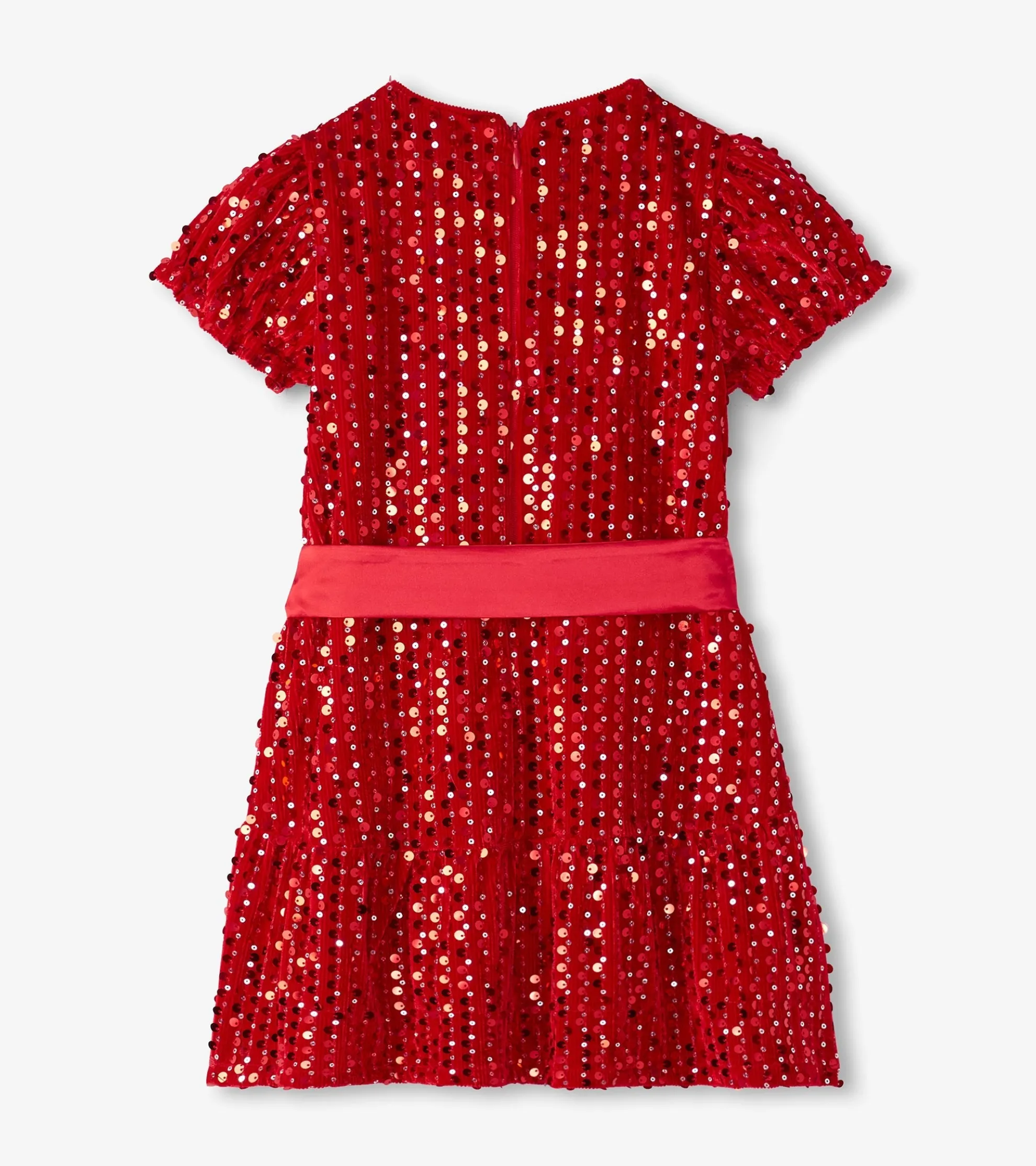 Sale Girls Red Sequins Velvet Dress Dresses