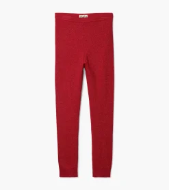 Hot Girls Red Shimmer Knit Leggings Bottoms