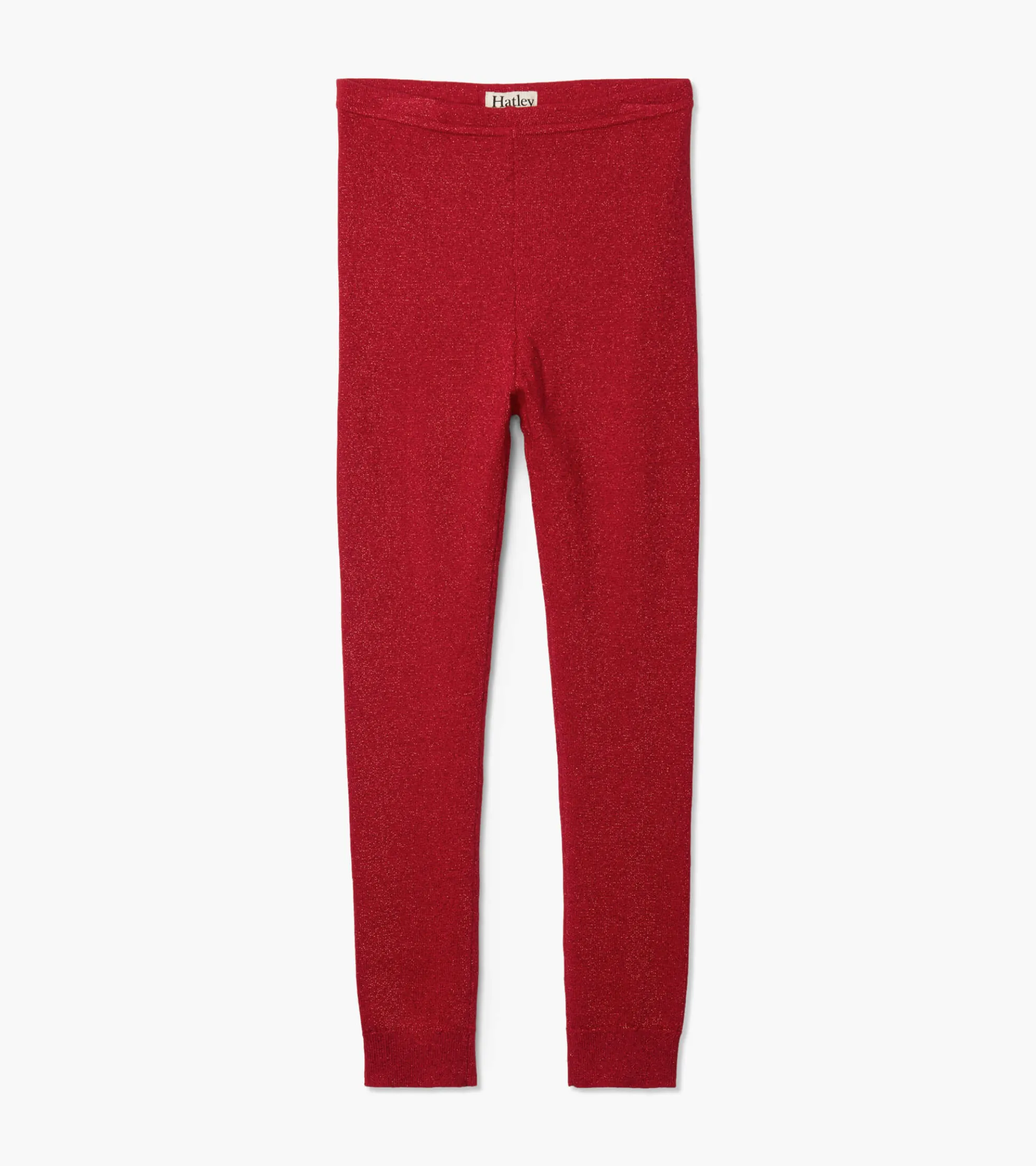 Hot Girls Red Shimmer Knit Leggings Bottoms