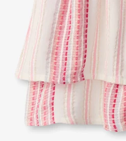 Hot Girls Ribbon Stripe Smocked Waist Dress Dresses