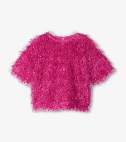 Best Girls Rose Violet Fluffy Knit Sweater Sweaters