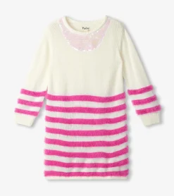 Girls Rose Violet Sweater Dress Dresses
