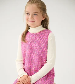 Hot Girls Rose Violet Tweed Dress Dresses