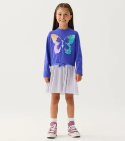 Clearance Girls Sequin Butterfly Skirt Dress Dresses