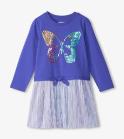 Clearance Girls Sequin Butterfly Skirt Dress Dresses