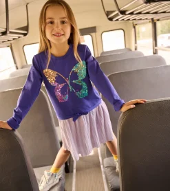 Clearance Girls Sequin Butterfly Skirt Dress Dresses