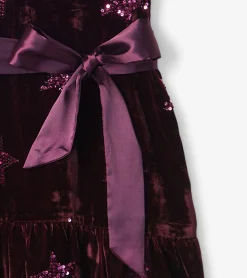 Clearance Girls Sequin Stars Velvet Dress Dresses