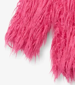 Sale Girls Sheer Pink Faux Fur Jacket Sweaters