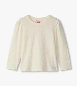Best Girls Silver Hot Melt Long Sleeve Graphic Tee Tops