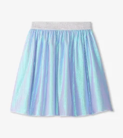 Sale Girls Silver Metallic Mid Length Skirt Bottoms