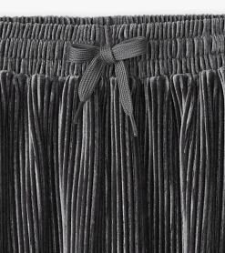 Online Girls Silver Shine Pleated Velour Skirt Bottoms