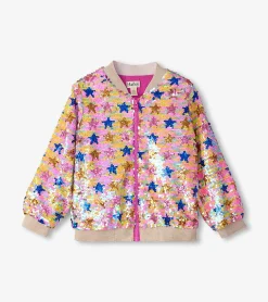New Girls Star Party Sequined Bomber Jacket Sweaters