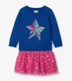 Discount Girls Star Power Drop Waist Tulle Dress Dresses