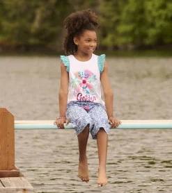 Outlet Girls Stay Golden Ruffle Sleeve Tank Top Tops