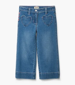 Girls Stretch Denim Wide Leg Pants Bottoms