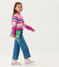 Girls Stretch Denim Wide Leg Pants Bottoms