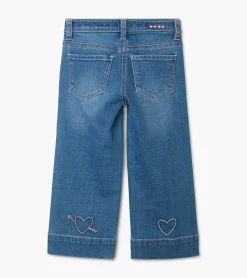 Girls Stretch Denim Wide Leg Pants Bottoms