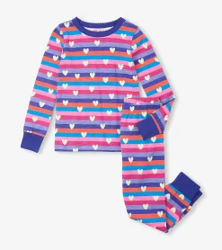 New Girls Stripes & Hearts Pajama Set Sleepwear|Sleepwear
