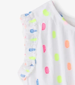 Sale Girls Summer Dots Woven Play Dress Dresses