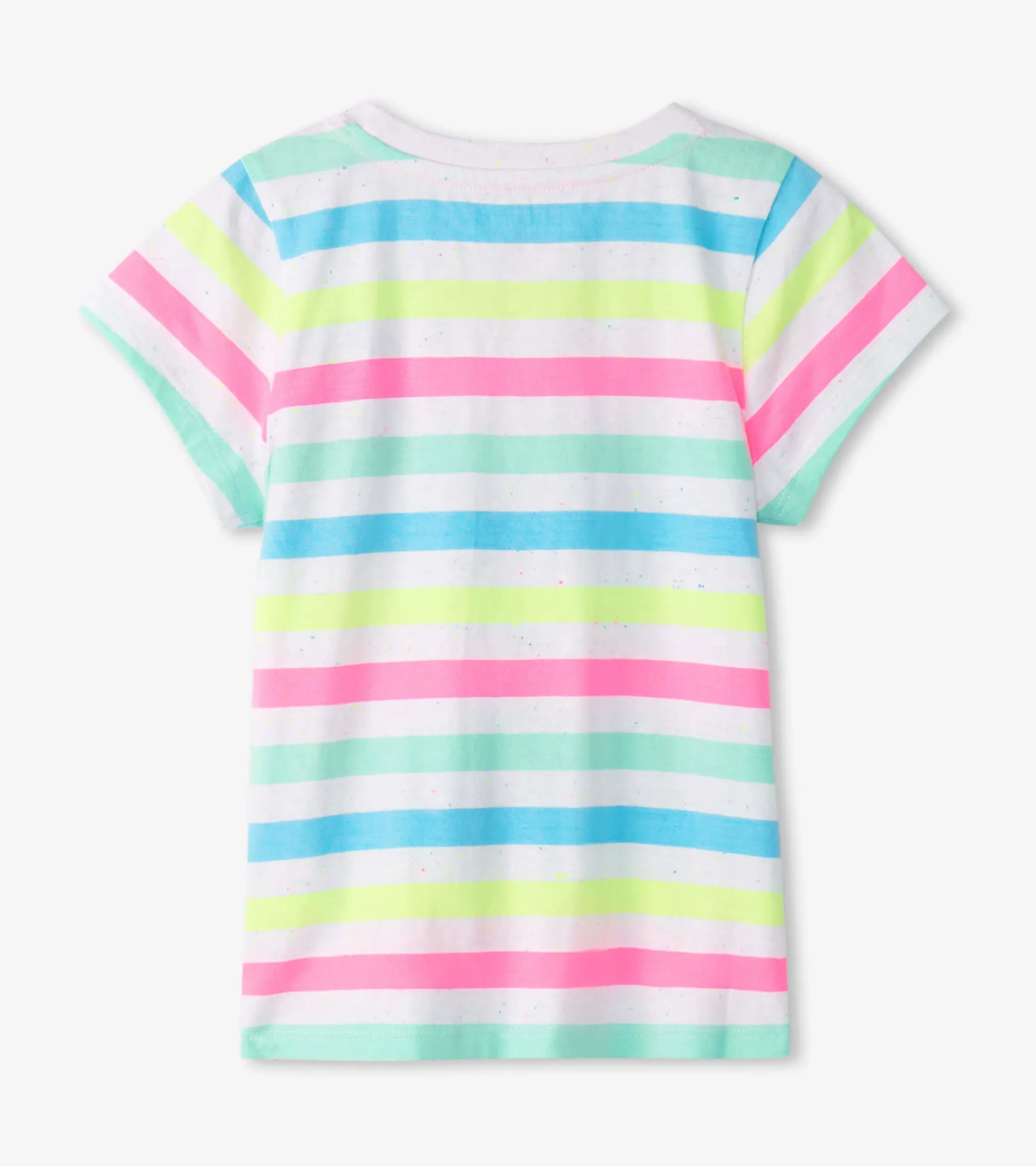 Girls Summer Sea Stripes Graphic Tee Tops