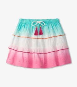 Clearance Girls Summer Waves Tiered Skirt Bottoms